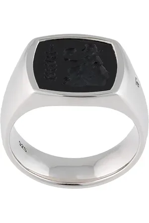 TOM WOOD Anillo Athena en plata de ley con ónix