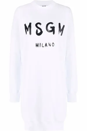 Msgm Vestido tipo suéter con logo estampado