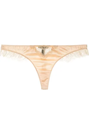 Kiki de Montparnasse Tanga de seda Lace Inset