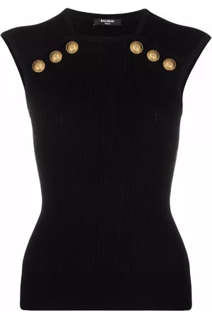 Balmain Top tejido con botones