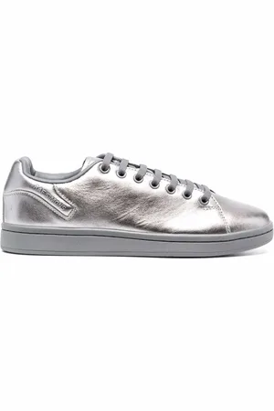 RAF SIMONS Metallic low-top leather sneakers