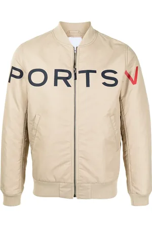 Ports V Chamarra bomber con logo estampado