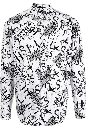 Comme des Garçons Camisa con estampado de salpicaduras de pintura