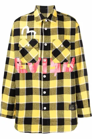 Evisu Camisa con estampado de cuadros