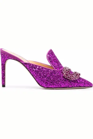GIANNICO Mules de tacón alto con glitter