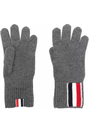Thom Browne Guantes de merino con motivo de rayas RWB