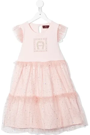 Aigner Vestido de tul con logo