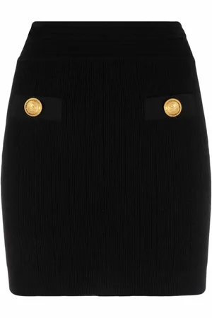 Balmain Falda corta con botones decorativos
