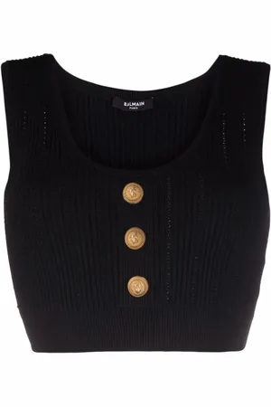 Balmain Top tejido con botones