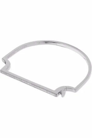 Monica Vinader Brazalete Signature Skinny con diamantes