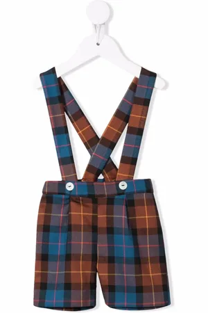 SIOLA Shorts con tirantes y estampado de cuadros