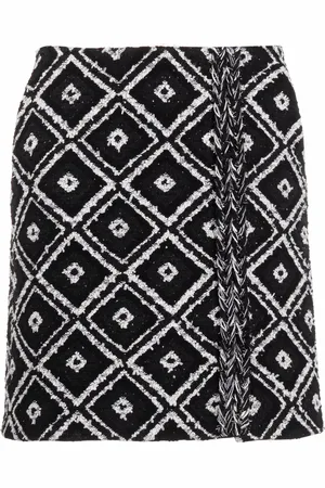 Karl Lagerfeld Falda corta cruzada de bouclé