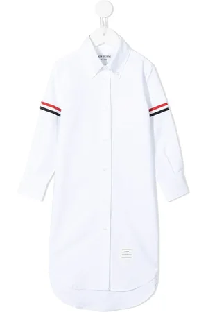 Thom Browne Vestido camisero oxford con detalle de grosgrain
