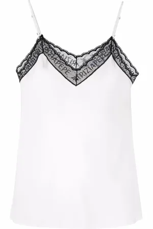 Patrizia Pepe Top con detalle de encaje
