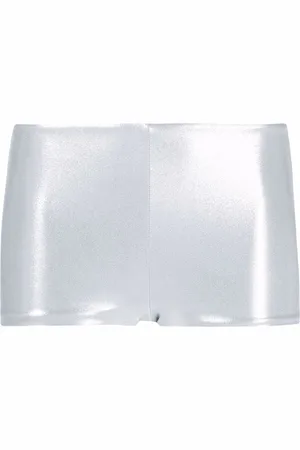Saint Laurent Shorts con efecto metalizado
