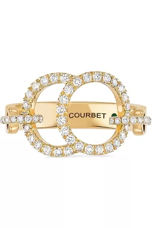 COURBET Anillo Celeste en oro amarillo de 18kt con diamantes de laboratorio en pavé