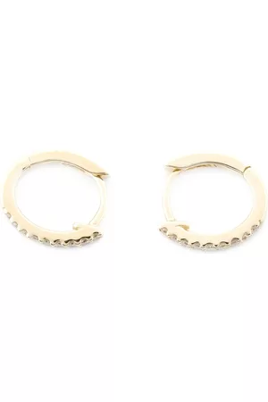 Dana Rebecca Designs Aretes estilo huggie en oro amarillo de 14kt con diamantes