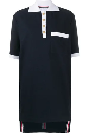 Thom Browne Vestido tipo playera tipo polo a rayas RWB