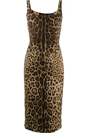 Dolce & Gabbana Vestido ajustado con estampado de leopardo