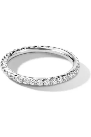 David Yurman Anillo Cable Collectibles en oro blanco de 18kt con diamantes de 2mm