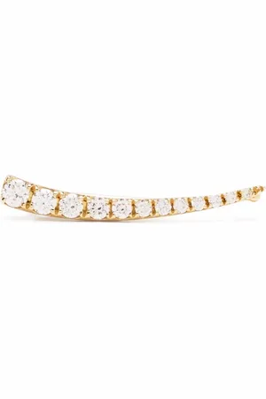 DJULA Arete Cascade Crimped en oro amarillo de 18kt con diamante