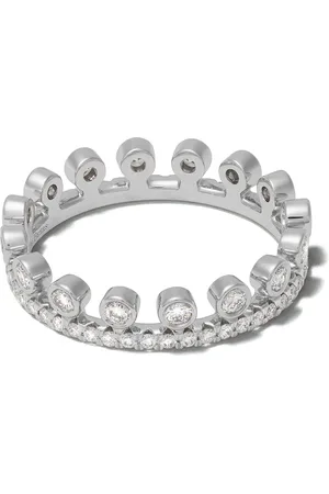 De Beers Anillo Dewdrop en oro blanco de 18kt con diamantes en pavé