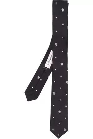 Alexander McQueen Hombre Pajaritas - Corbata con calaveras bordadas