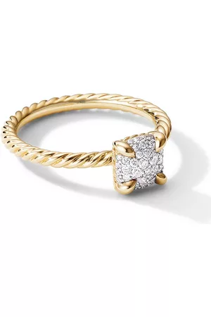 David Yurman Anillo Petite Chatelaine en oro amarillo de 18kt con diamantes de 7mm
