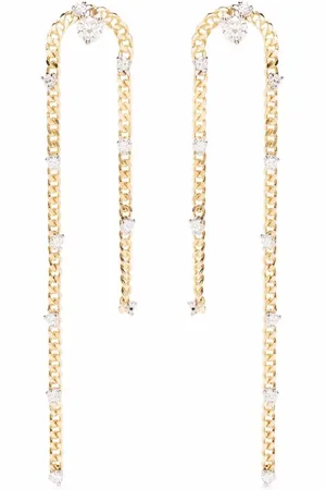 DELFINA DELETTREZ Aretes Unchain My Art en oro amarillo de 18kt con diamantes