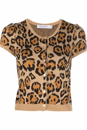 Dior Top tejido con motivo de leopardo 2010 pre-owned