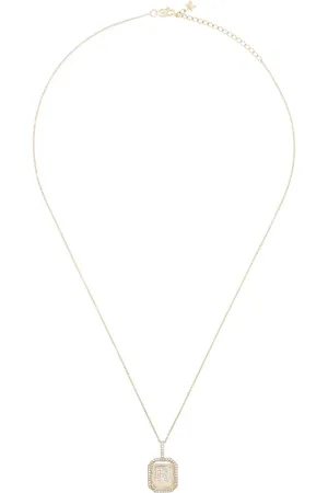 Mateo Collar con inicial R en oro amarillo de 14kt con diamantes