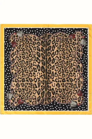 Dolce & Gabbana Mascada de seda con estampado de leopardo