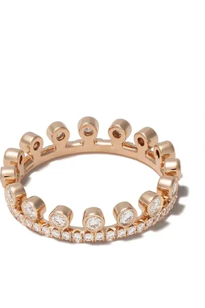 De Beers Anillo Dewdrop en oro rosa de 18kt con diamantes en pavé