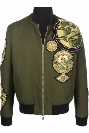 Balmain Chamarra aviador con múltiples distintivos