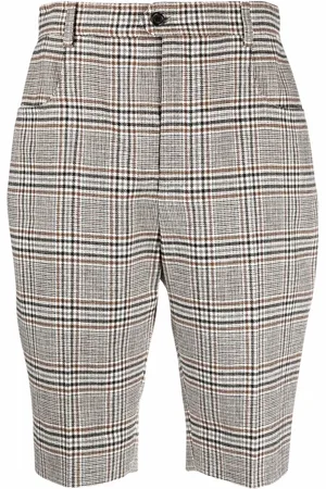 Saint Laurent Shorts de vestir con motivo de cuadros