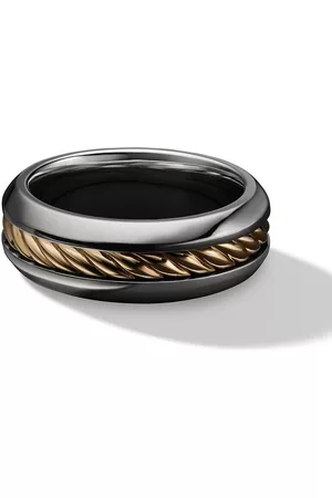 David Yurman Anillo Cable Inset en oro amarillo de 18kt y plata de ley (8mm)