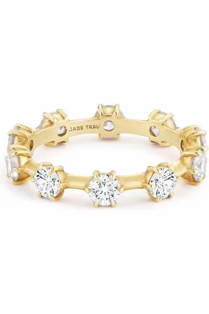 Jade Trau Anillo Kismet mediano en oro amarillo de 18kt con diamantes
