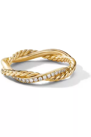 David Yurman Anillo Petite Infinity en oro amarillo de 18kt con diamantes de 4mm