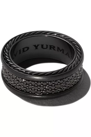 David Yurman Anillo Streamline Three Row en plata de ley con diamantes de 8.5mm
