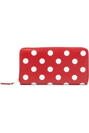 Comme des Garçons Cartera con estampado de lunares y cierre en el contorno