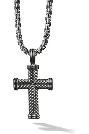 David Yurman Dije Chevron Cross en plata de ley de 33.5mm