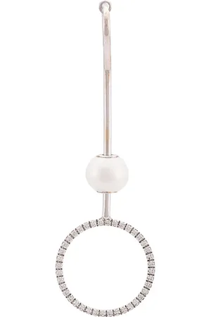 DELFINA DELETTREZ Arete de aro en oro de 18kt con perla y diamante