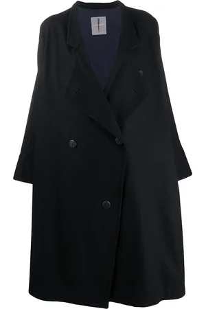 Issey Miyake Abrigo acampanado con doble botonadura 1980