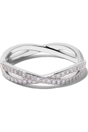 De Beers 18kt white gold Infinity full-pavé diamond band
