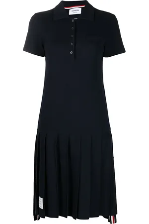 Thom Browne Vestido camisero con ribete de rayas