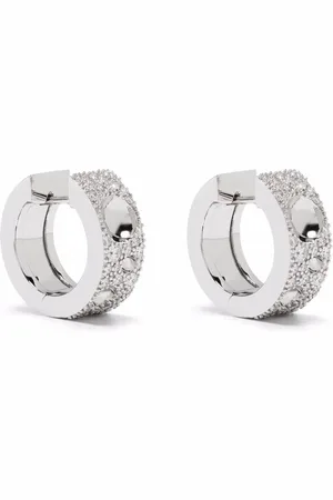 Roberto Coin Aretes en oro blanco de 18kt con diamante y rubí