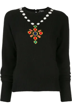 CHANEL Suéter tejido en intarsia 1995