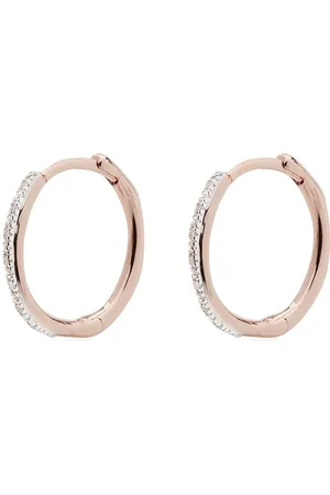 Monica Vinader Arracadas Riva Wave pequeñas en oro vermeil de 18kt con diamantes