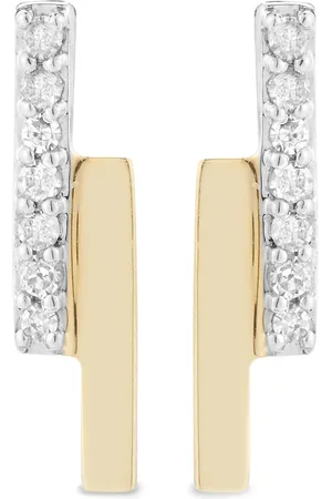 Mateo Aretes en oro amarillo de 14kt con diamantes