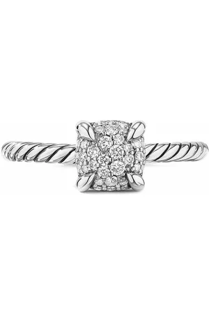 David Yurman Anillo Petite Chatelaine en plata de ley con diamante